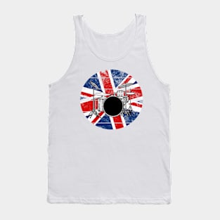 Drum Kit UK Flag Britain Drummer British Musician Tank Top